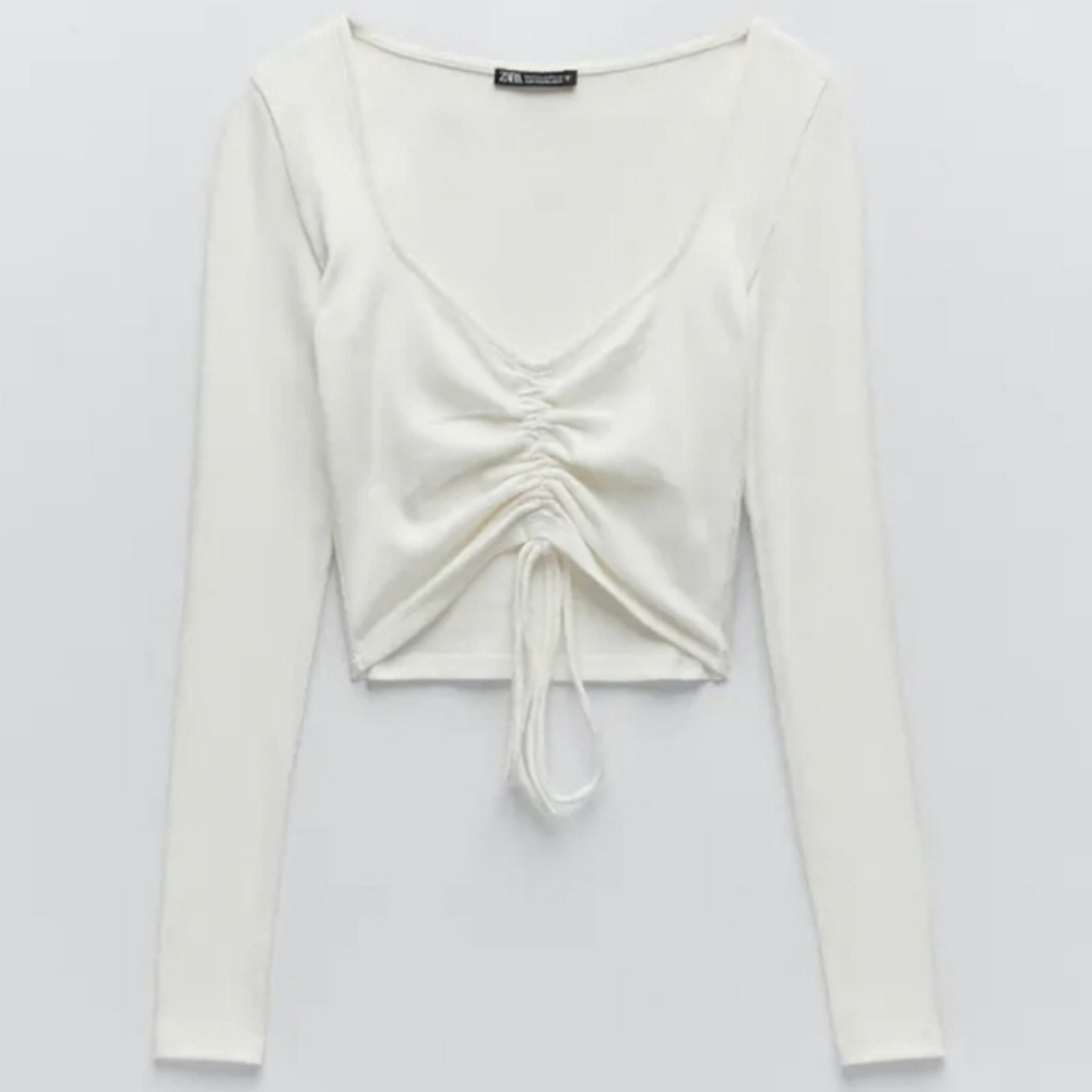 ZARA | Cropped Cinched Long Sleeve